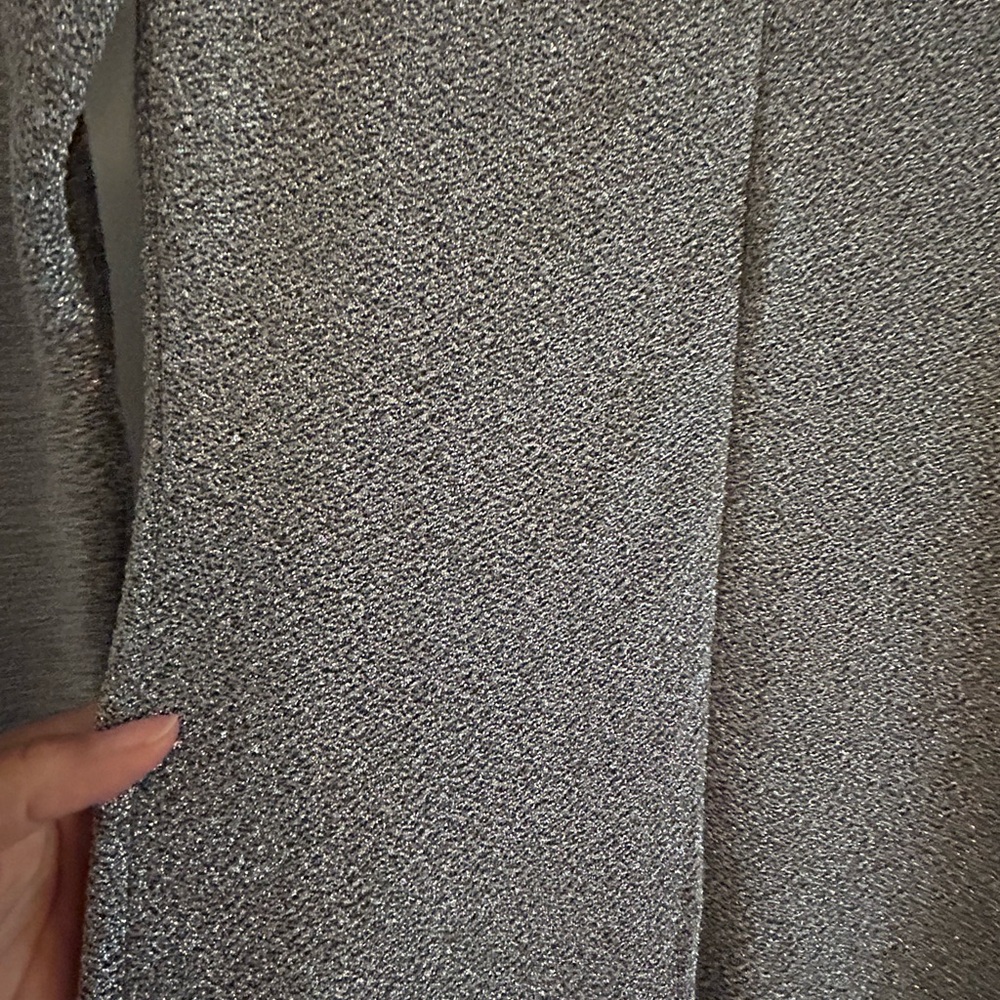 LOVE 83 • Silver Shiny Sleek Jumpsuit • Medium • - Picture 5 of 10